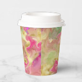 Gobelets En Papier Rose, jaune et or, marbre vert (Droite)