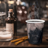 Gobelets En Papier Rose Mariage or/marine Joyau Palm Leaf ID830