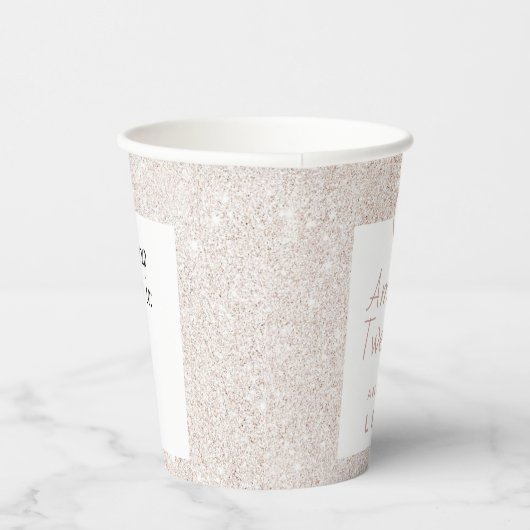 Gobelets En Papier Rose moderne Parties scintillant or Blush Girl 21 (Droite)