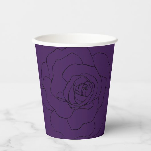 Gobelets En Papier Rose noir sur violet (Recto)