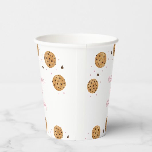 Gobelets En Papier Rose One Sweet Cookie Anniversaire (Droite)