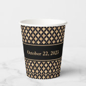 Gobelets En Papier Rose or diamant art déco géométrique partie (Verso)