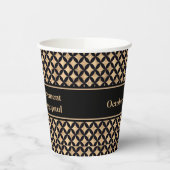 Gobelets En Papier Rose or diamant art déco géométrique partie (Gauche)