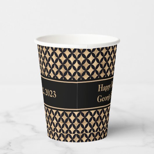 Gobelets En Papier Rose or diamant art déco géométrique partie (Droite)