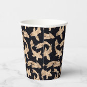 Gobelets En Papier Rose or koi poisson graphique motif (Droite)