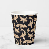 Gobelets En Papier Rose or koi poisson graphique motif (Recto)