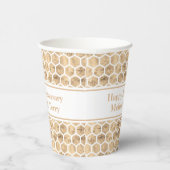 Gobelets En Papier Rose or nid d'abeilles moderne (Droite)