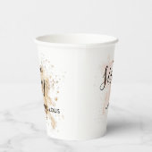 Gobelets En Papier Rose & Or Soixante et fabuleux 60e fête d'annivers (Droite)