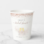 Gobelets En Papier Rose Parties scintillant d'or Champagne Nom Fête d (Recto)