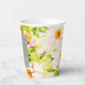 Gobelets En Papier Rose Peonies 70e anniversaire de la coupe de papie (Gauche)