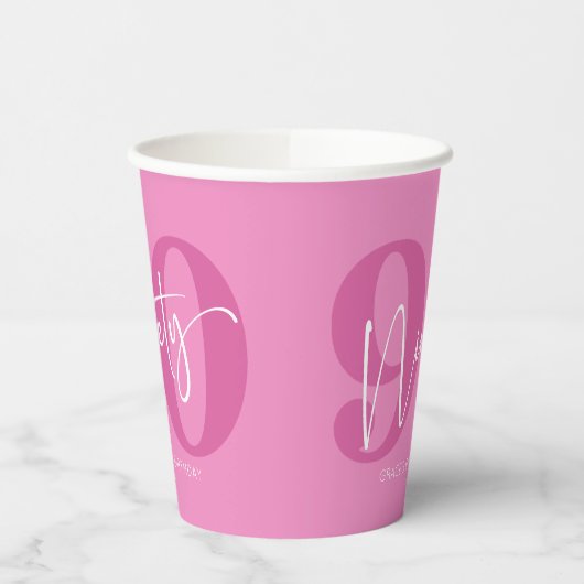 Gobelets En Papier Rose Quatre-vingt-dix-neuf-dixième fête d'annivers (Gauche)