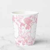 Gobelets En Papier Rose rose blanc  Chinoiserie Fête des mariées (Gauche)