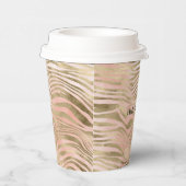 Gobelets En Papier Rose rose Blush Gold Zebra Poster de animal (Droite)