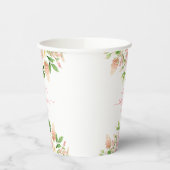 Gobelets En Papier Rose rose élégant Baby shower floral fille (Gauche)