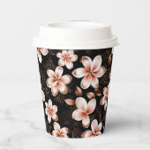 Gobelets En Papier Rose rose noire noire noire Floral or (Verso)