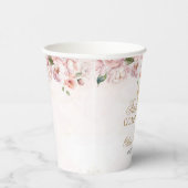 Gobelets En Papier Rose rose pâle Floral Première Communion sainte (Droite)