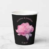 Gobelets En Papier Rose rose Personnalisé Mariage Mariée (Verso)