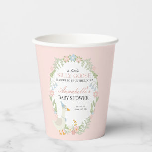 Gobelets En Papier Rose Silly Goose Floral En vichy Baby shower Favor
