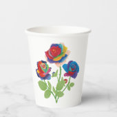 Gobelets En Papier Roses arc-en-ciel (Recto)