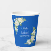 Gobelets En Papier Roses bleues et blanches de cobalt 8oz (Recto)