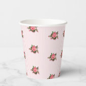 Gobelets En Papier Roses de thé roses (Verso)