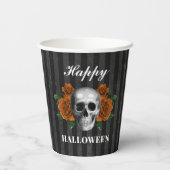 Gobelets En Papier Roses gothiques et Halloween heureux (Verso)