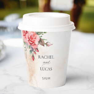 Gobelets En Papier Roses roses roses roses romantiques