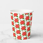 Gobelets En Papier Roses rouges avec boutons (Verso)