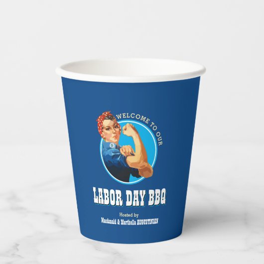 Gobelets En Papier Rosie Riveter LABOR DAY BBQ (Recto)