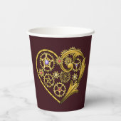 Gobelets En Papier Rouages de Steampunk Cœur  (Verso)