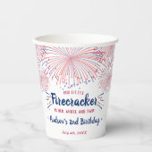 Gobelets En Papier Rouge, Blanc & Deux ! 4 juillet 2e anniversaire (Recto)