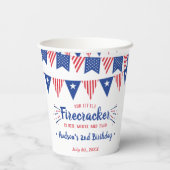 Gobelets En Papier Rouge, Blanc & Deux ! 4 juillet 2e anniversaire (Verso)