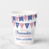 Gobelets En Papier Rouge, Blanc & Deux ! 4 juillet 2e anniversaire (Recto)