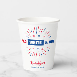 Gobelets En Papier Rouge Blanc Et Dû 4 Juillet Baby shower Patriotiqu