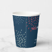 Gobelets En Papier Rouge, blanc et échéance Juillet 4 Baby shower feu (Droite)