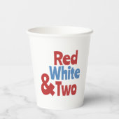 Gobelets En Papier Rouge blanc et fête d'anniversaire (Verso)