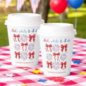 Gobelets En Papier Rouge Blanc et je fais la fête le 4 juillet enterr