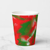 Gobelets En Papier Rouge, blanc et vert Abstrait (Verso)