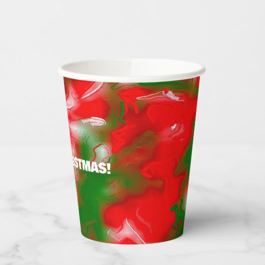 Gobelets En Papier Rouge, blanc et vert Abstrait (Gauche)