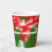 Gobelets En Papier Rouge, blanc et vert Abstrait (Recto)