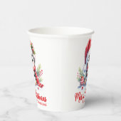 Gobelets En Papier Rouge blanc personnalisé mignon pingouin Joyeux No (Droite)