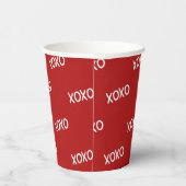 Gobelets En Papier Rouge Blanc XOXO Love Hugs Baisers (Droite)