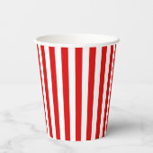Gobelets En Papier Rouge Classique Et Rayures Blanches (Verso)