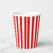 Gobelets En Papier Rouge Classique Et Rayures Blanches (Droite)