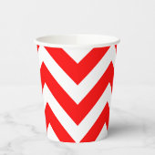 Gobelets En Papier Rouge et blanc Grandes Dimensions Chevron (Gauche)