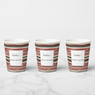 Gobelets En Papier Rouge Fard Vert Rose Rayures Enterrement de Vie de