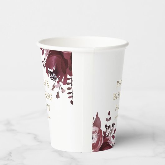 Gobelets En Papier Rouge Floral Chrétien Mère et Blessure Bébé (Droite)