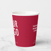 Gobelets en papier rouge foncé avec logo d'entrepr (Gauche)