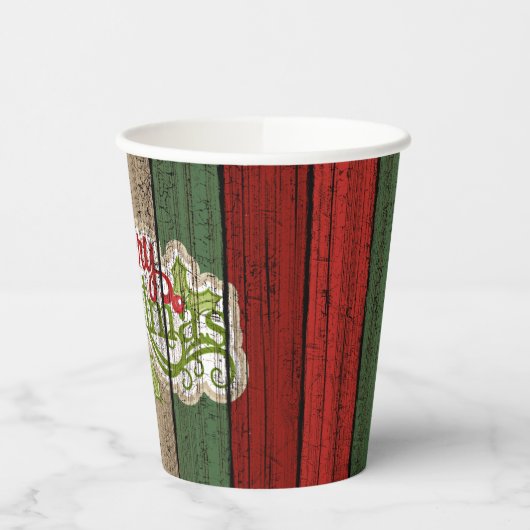 Gobelets En Papier Rouge foncé Vert Patiné Planes Motif (Gauche)