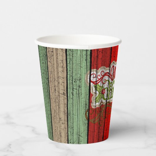 Gobelets En Papier Rouge foncé Vert Patiné Planes Motif (Droite)